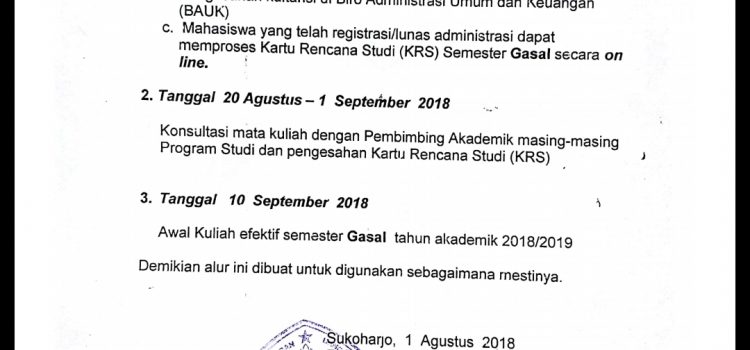 Registrasi Mahasiswa Lama Gasal 2018/2019