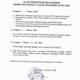 Registrasi Mahasiswa Lama Genap 2019/2020